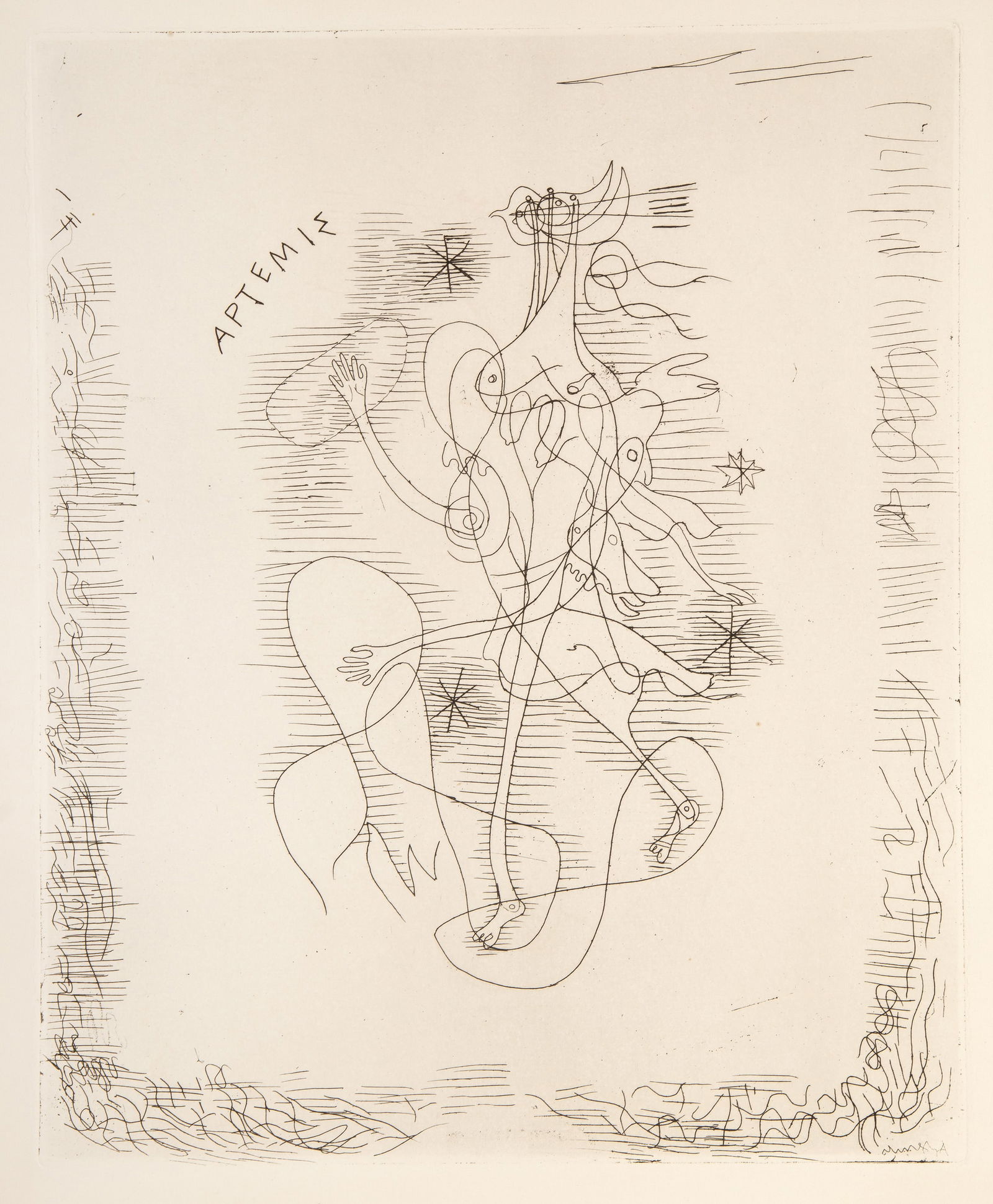 Georges Braque, La Theogonie d'Hesiode Vallier 20N, Etching on Hollande Van Gelder (1 of 4)