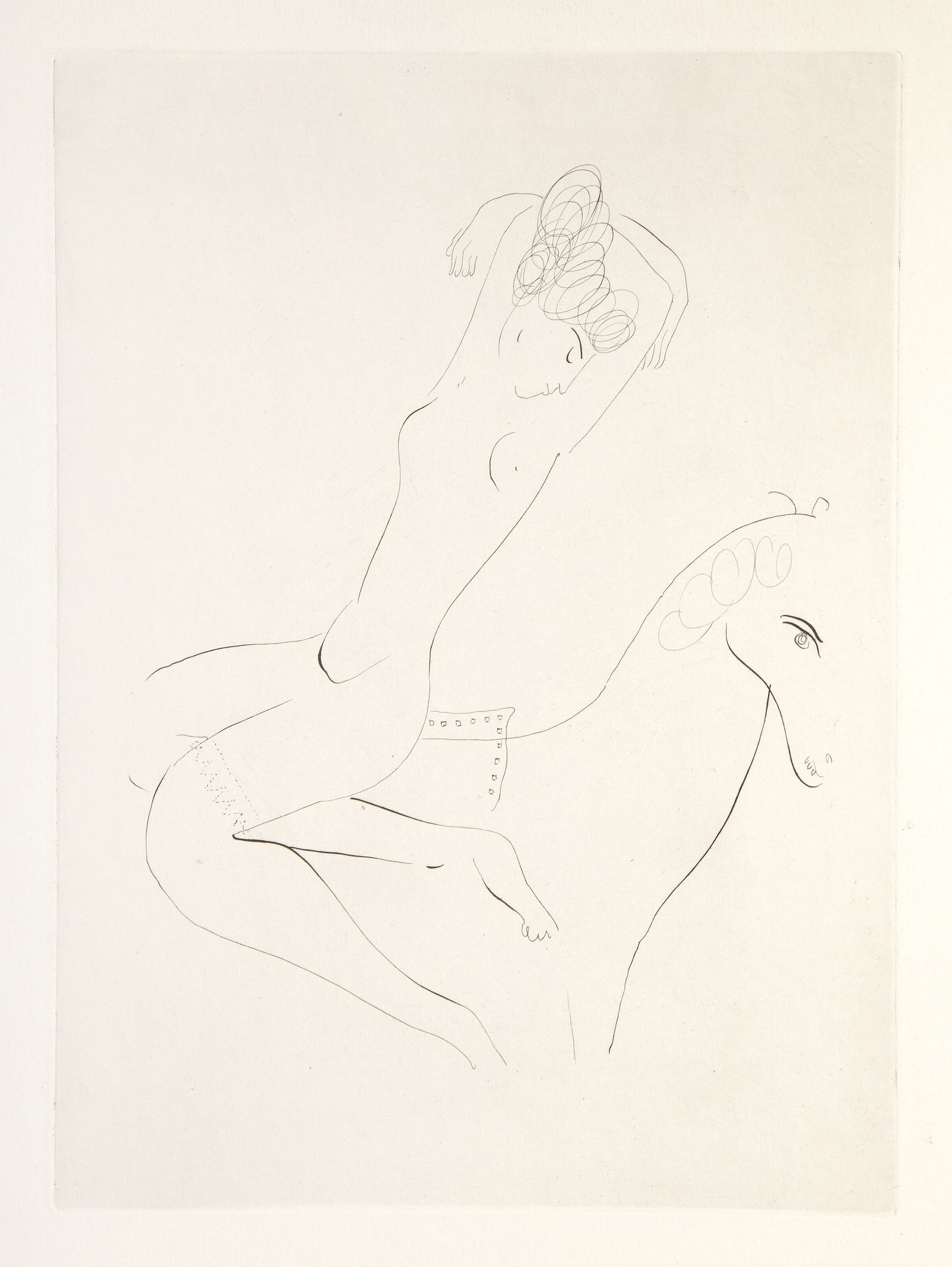 Marc Chagall, L'Ecuyere (Die Reiterin), Etching and drypoint on Auvergne Richard de Bas (1 of 4)