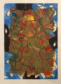 Mark Tobey, Glowing Fall, Screenprint on Richard Des Bas