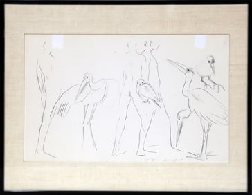 Mary Frank, Birds and Nudes, Lithograph