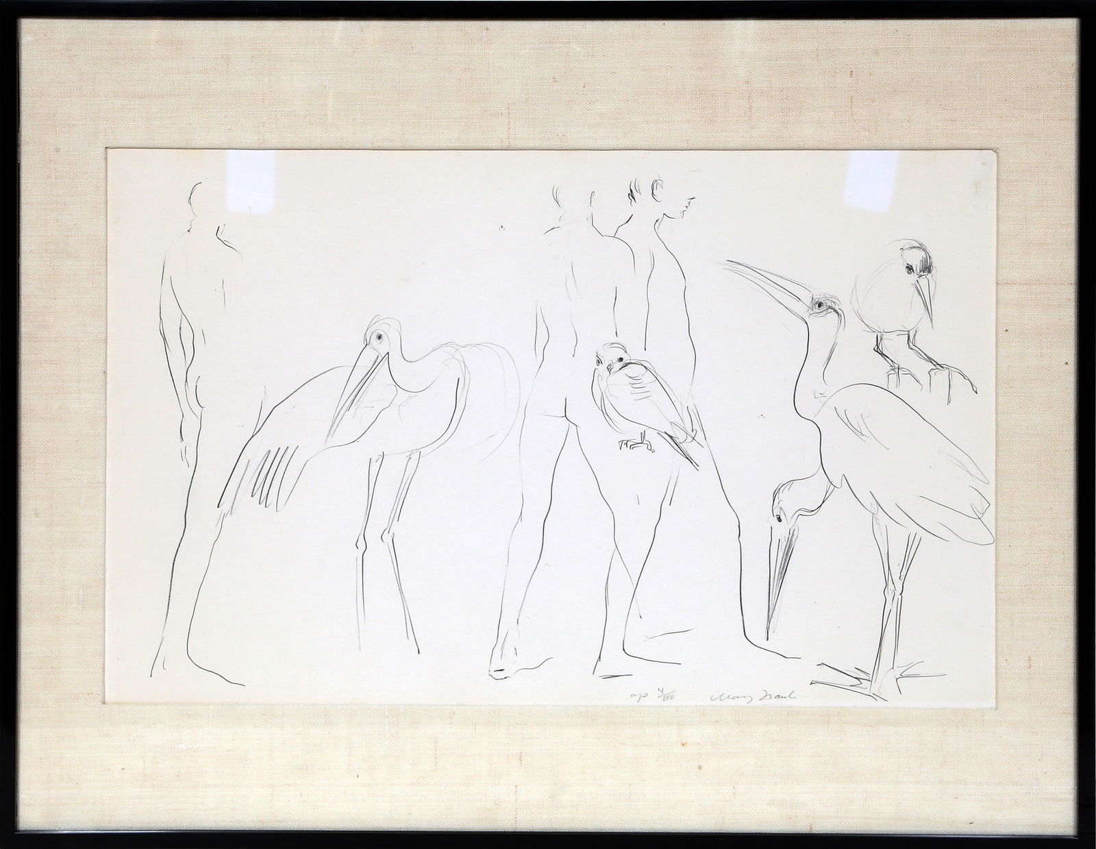 Mary Frank, Birds and Nudes, Lithograph (1 of 1)