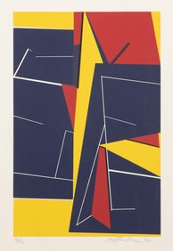 Richard Mortensen, Red, Blue and Yellow Composition, Screenprint on J. Perrigot Arches