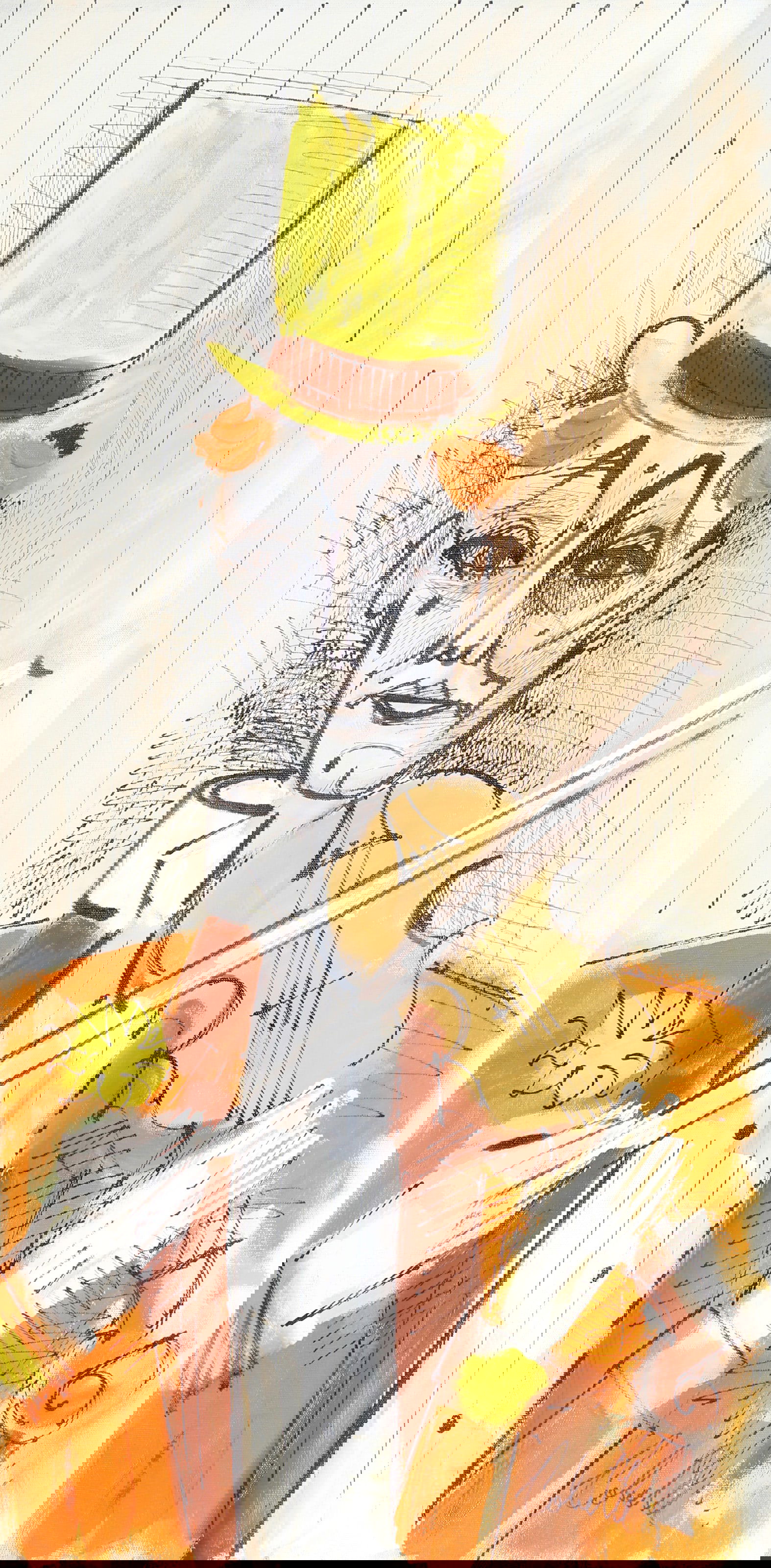 Charles Cobelle, Violin Man, Acrylic and Oil on Canvas, signed (1 of 4)