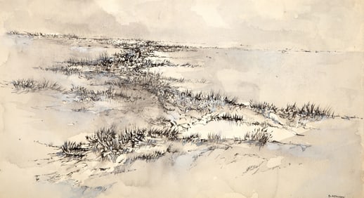 Daniel Newman, Bare Landscape, Watercolor on Paper