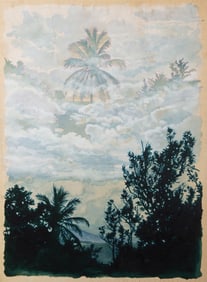 Ian Hornak, Tropical Landscape, Gouache and Graphite on paper