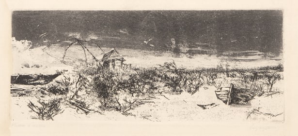 Renzo Vespignani, Spiaggia di Nettuno, Etching