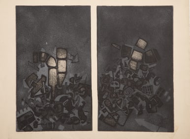 Lucy Hodgson, Villa Seuglir 1 +2, Etching and Aquatint on Arches