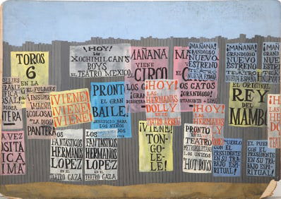Judith Baca, Wheatpaste Advertisements, Gouache on Board