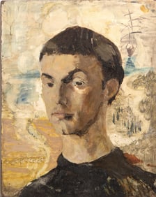 Marie Paneth, Portrait of D'Un Jeune Peintre Americain, Oil on Board