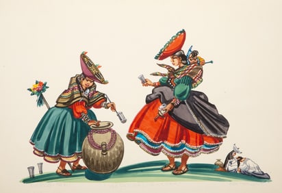 Ada Peacock, Ven Dedoras-de-Chica, Watercolor and Graphite on Paper