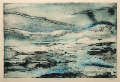 Ruth Cyril, Sea, Enhanced Screenprint on thin wove paper
