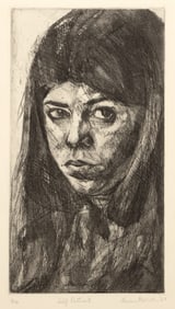 Lauren Rothstein, Self Portrait, Etching