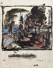 Rafael Fernandez, New Years Eve, New York, Gouache on Board