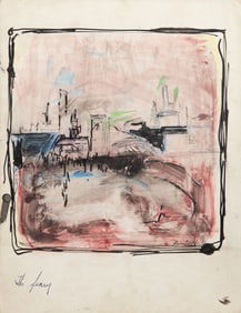 Rafael Fernandez, The Ferry, Gouache on Board