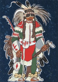 Kevin Red Star, Crow Warrior, Screenprint