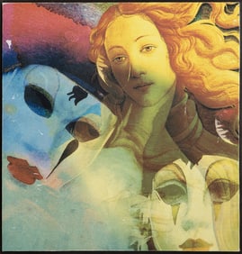 Michael Knigin, Masked Figures, Chromogenic Print on Canvas, mounted to board