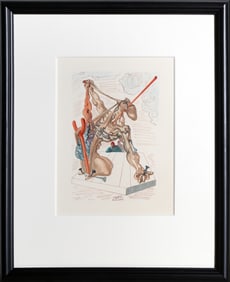 Salvador Dali, Inferno Canto 28, Woodblock on BFK Rives Paper