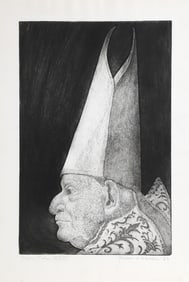 Marian Warren, Pope John XXII, Etching with Aquatint
