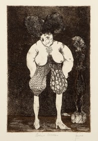 Peter Paone, Circus Woman, Etching on Rives