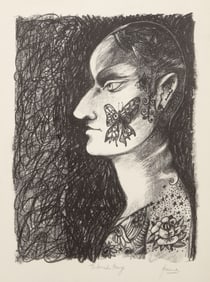 Peter Paone, Tattooed Boy, Lithograph on Rives