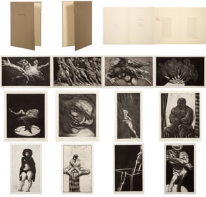 James Kearns, The Performers, Complete portfolio of 12 etchings on BFK Rives