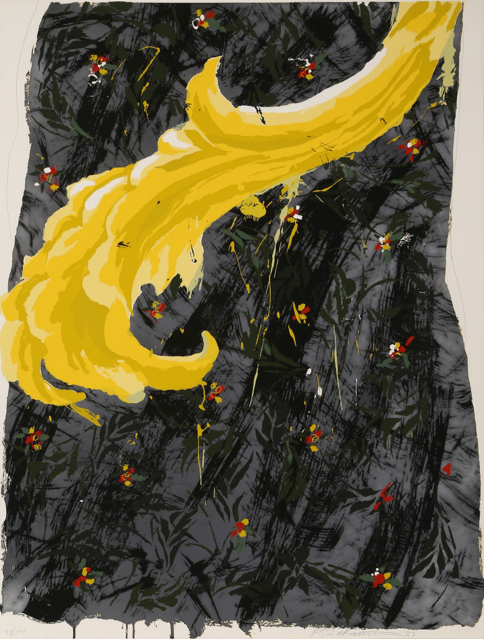 Robert Zakanitch, Untitled - Yellow Feather, Screenprint
