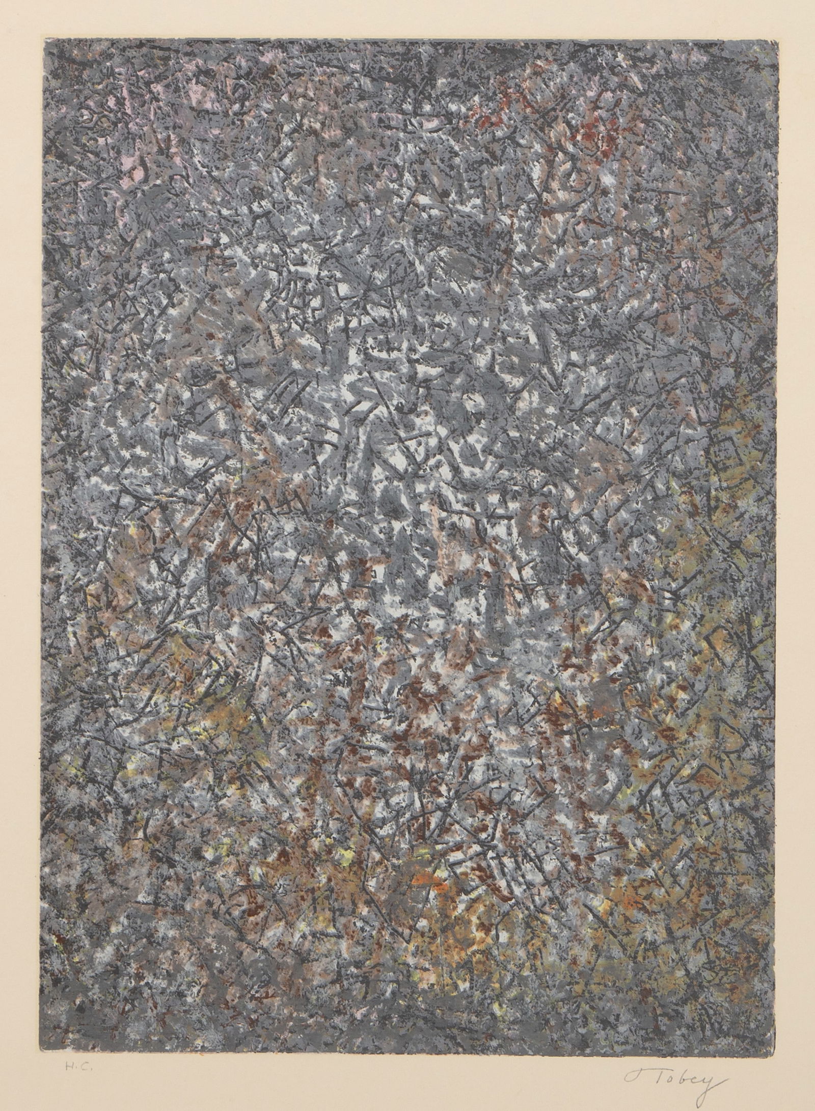 Mark Tobey, Transformation, Screenprint on Richard de Bas (1 of 4)