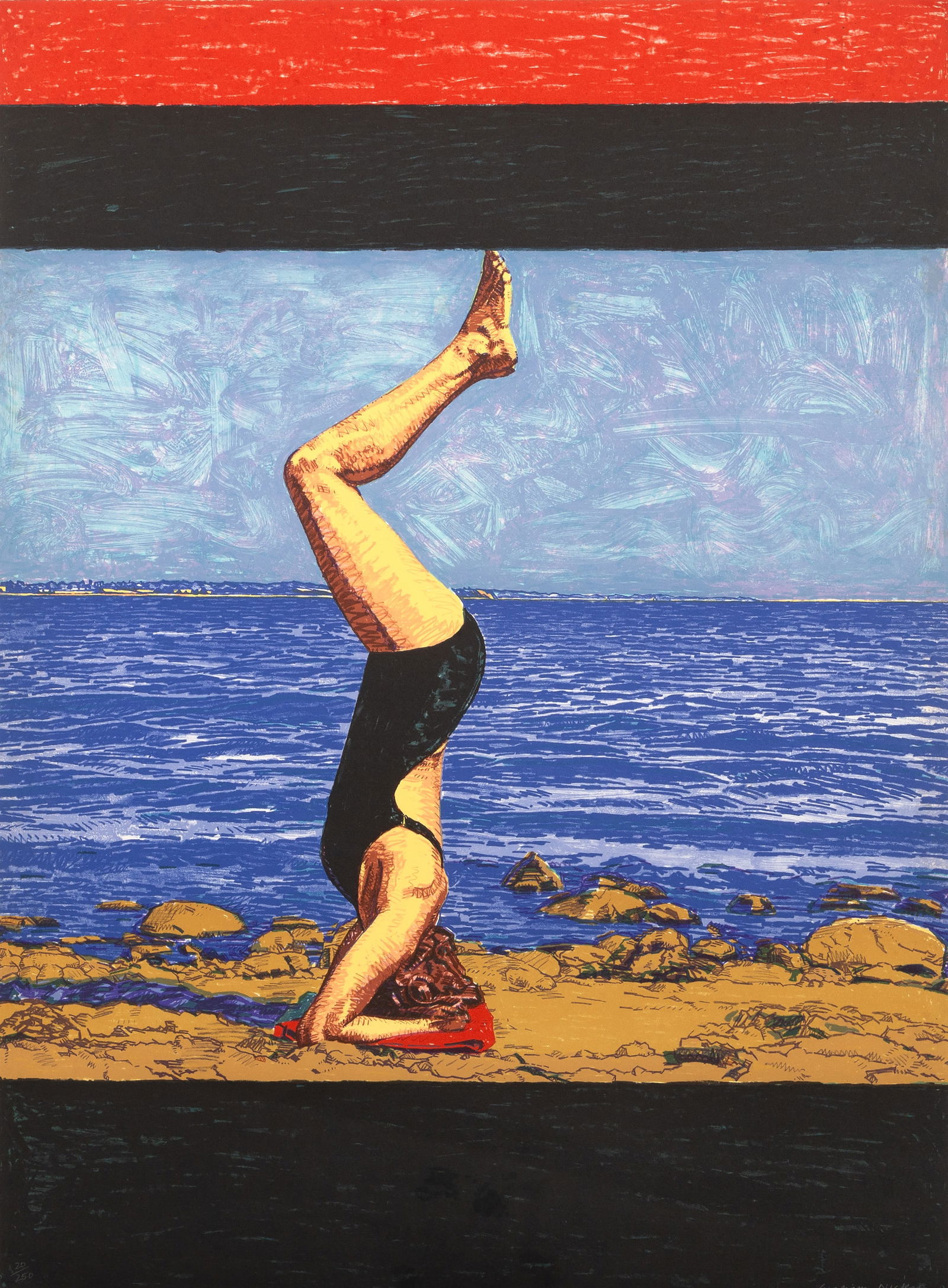 Graham Nickson, Bather, Screenprint: Artist: Graham Nickson, British (1946 - ) Title: Bather Year: 1981 Medium: Screenprint, signed and numbered in pencil Edition: 20/250 Size: 30 x 22 in. (76.2 x 55.88 cm)