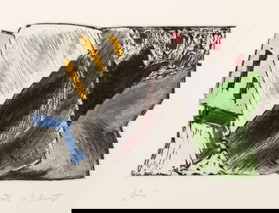 Frances Barth, Goro, Color Etching: Artist: Frances Barth, American (1946 - ) Title: Goro Year: 1981 Medium: Color Etching, signed, titled and numbered in pencil Edition: 20/250 Image Size: 9.5 x 15 inches Size: 22 x 27.5 in. (55.88 x 6