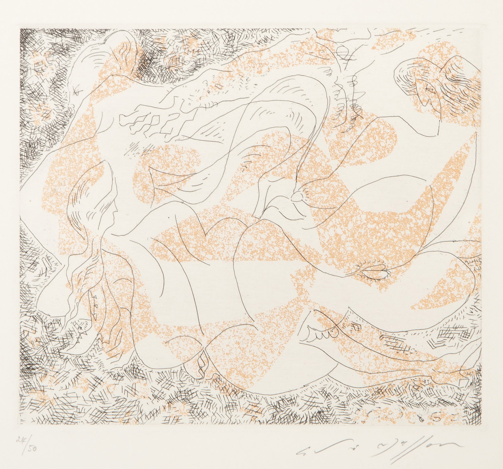Andre Masson, Assemblage de femmes, Etching and Aquatint: Artist: Andre Masson, French (1896 - 1987) Title: Assemblage de femmes Year: 1966 Medium: Etching and Aquatint, signed and numbered in pencil Edition: 24/50 Image Size: 6.75 x 7.75 inches Size: 12.5 x