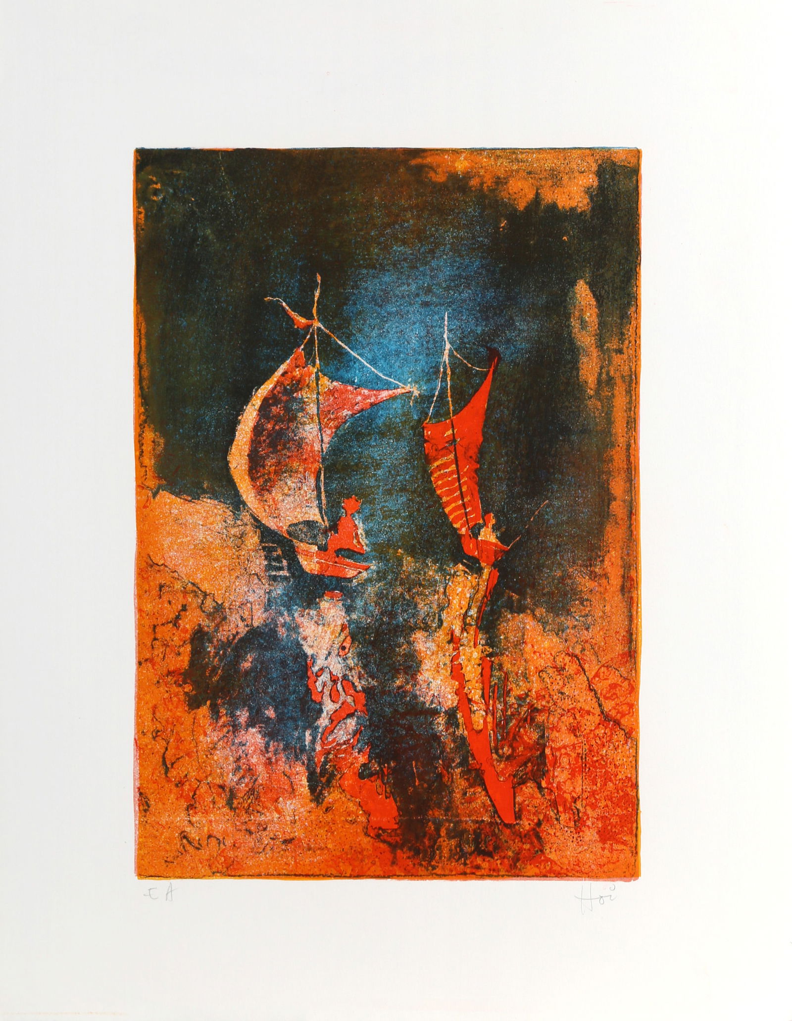 Lebadang (aka Hoi), River Scene 2, Lithograph on Rives BFK (1 of 4)