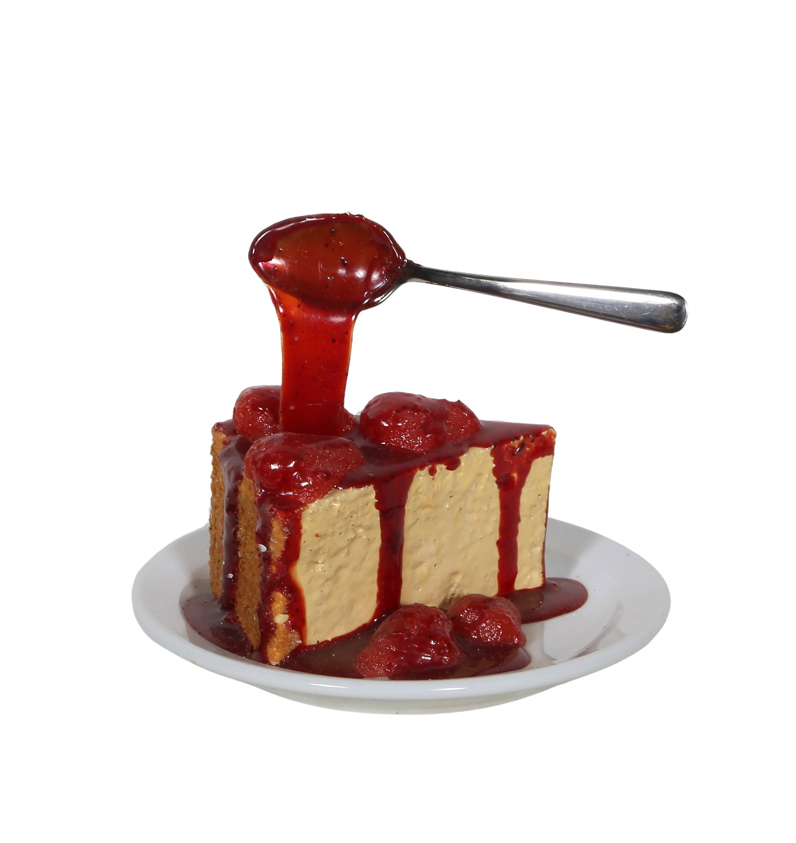 Geoffrey Rose, Frozen Moments - Strawberry Cheescake, Resin Sculpture: Artist: Geoffrey Rose Title: Frozen Moments - Strawberry Cheescake Year: 1986 Medium: Resin Sculpture Image Size: 7 Size: 6.5 x 7 in. (16.51 x 17.78 cm)