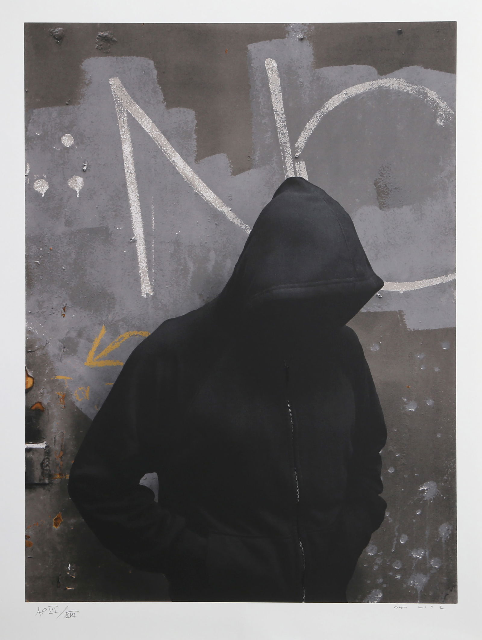 Dan Witz, Hoody, Screenprint: Artist: Dan Witz, American (1957 - ) Title: Hoody Portfolio: Urban Pop Portfolio (1972-2012) Year: 2012 Medium: Screenprint, signed and numbered in pencil Edition: AP III/XVI Image Size: 32.75 x 26.5