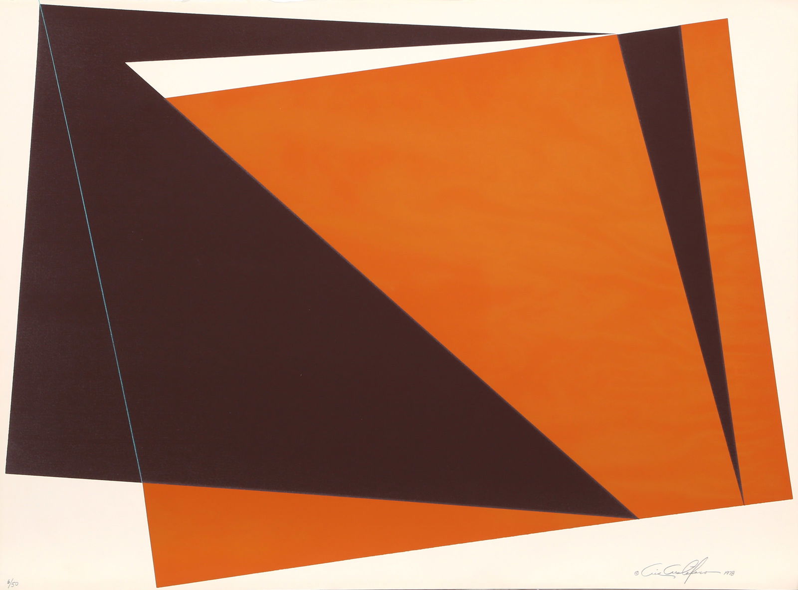 Cris Cristofaro, Untitled - Orange Rectangles, Screenprint on Arches Paper (1 of 2)