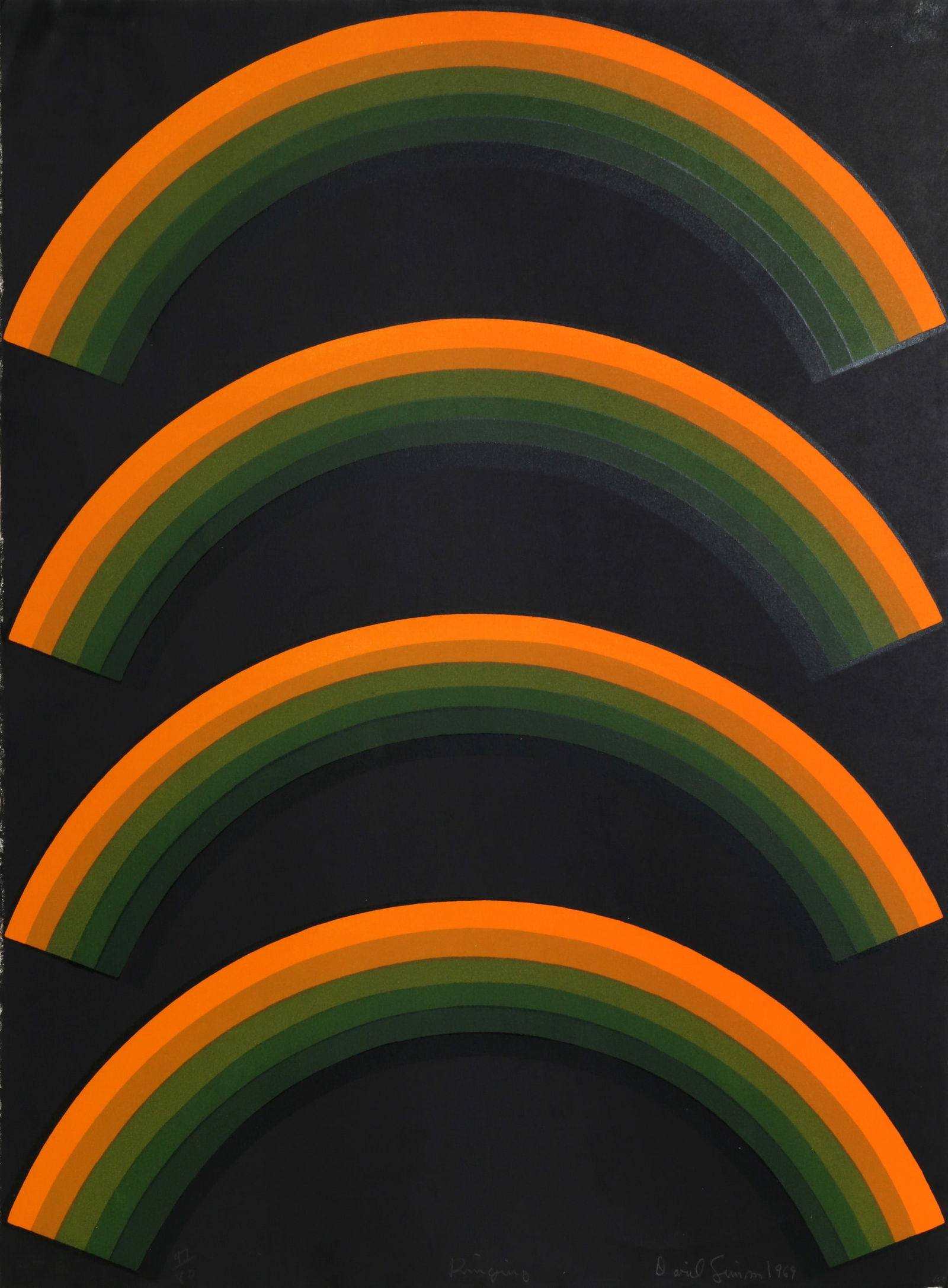 David Simpson, Ringling, Screenprint: Artist: David Simpson, American (1928 - ) Title: Ringling Year: circa 1969 Medium: Screenprint, signed and numbered in pencil Edition: 80 Size: 30 in. x 22.5 in. (76.2 cm x 57.15 cm)