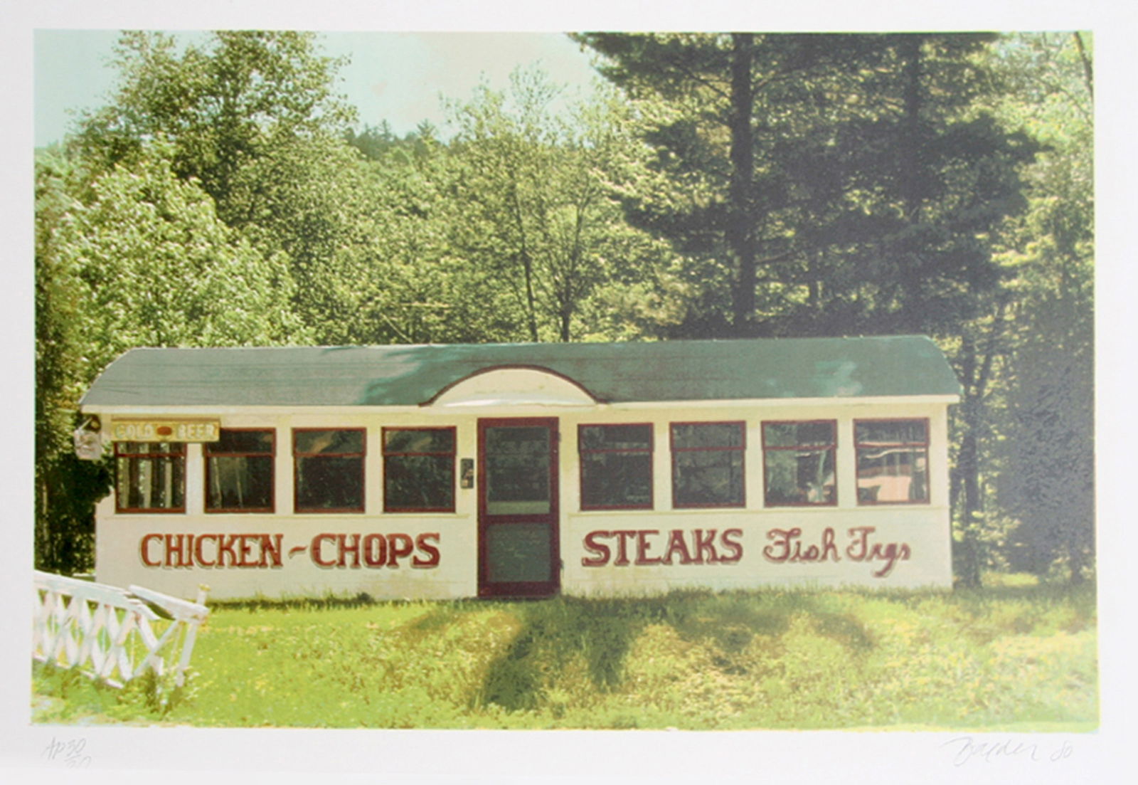 John Baeder, Chicken, Chops, Steaks, Screenprint on Somerset Paper: Artist: John Baeder, American (1938 - ) Title: Chicken, Chops, Steaks Year: 1980 Medium: Screenprint on Somerset Paper, signed and numbered in pencil Edition: 250 Size: 22 in. x 30 in. (55.88 cm x 76.