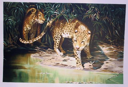 Sydney Taylor, Leopards out of Shadows, Lithograph