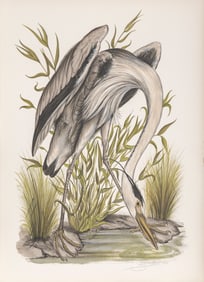 Jerome Trolliet, Heron, Lithograph