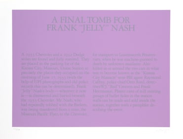 Robert Morris, A Final Tomb For Frank 'Jelly' Nash, Screenprint