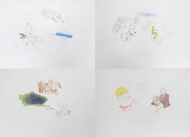 Anthony Deigan, Lot of 4 Etchings with Aquatint