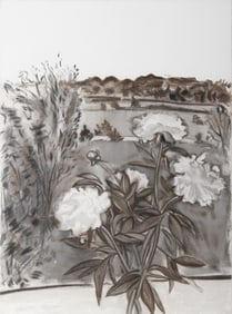 Jane Freilicher, Peonies, Etching with Aquatint