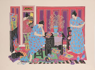 Estelle Ginsburg, Salon, Lithograph