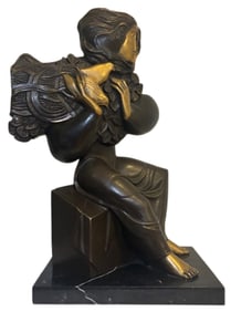 Sunol Alvar, Mujer Sentada, Bronze Sculpture