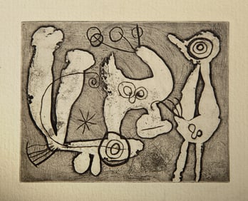 Joan Miro, Saccades (D 335), Etching on Richard de Bas