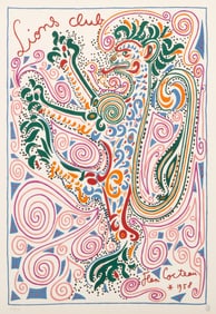 Jean Cocteau, Lions Club, Lithograph on Arches