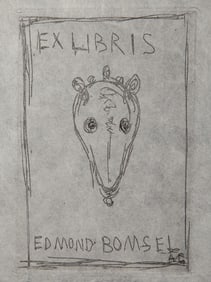 Alberto Giacometti, Ex Libris Edmond Bomsel, Etching on Japon