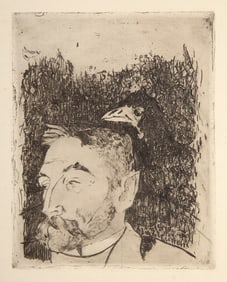 Paul Gauguin, Portrait de Stephane Mallarme, Etching from Cancelled Plate on Japon