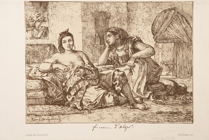 Eugene Delacroix, Women of Algiers (color), Lithograph