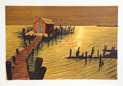 Jack van Deckter, The Pier, Lithograph