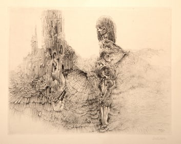 Hans Bellmer, Le Vermoulu et le Plisse, Etching on Arches